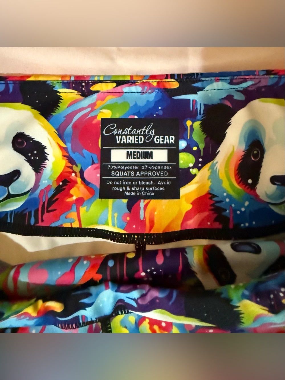 Constantly Varied Gear Rainbow Panda Print Capri Leggings - Picture 2 of 5